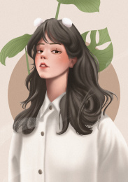 黑色头发的酷女孩