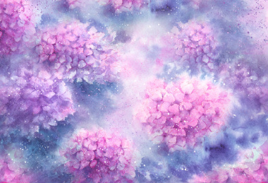 水彩花卉绣球