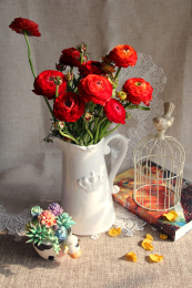 小清新洋牡丹欧式瓶插花