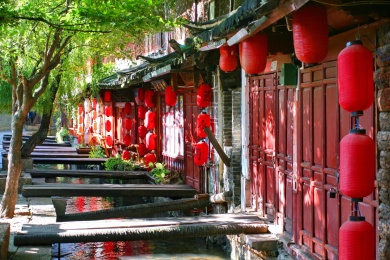 云南丽江古城的民居