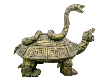 商周鼋龟蛇兽铜器工艺品特写