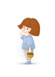 手绘端午节提粽子女孩