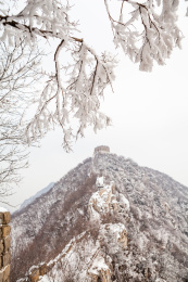 北京冬季箭扣长城雪景