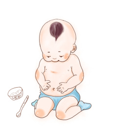 婴儿吃饱后的肚子图片图片