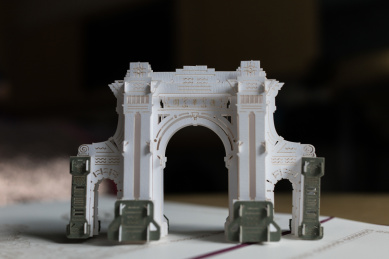 清华大学二校门纸质模型