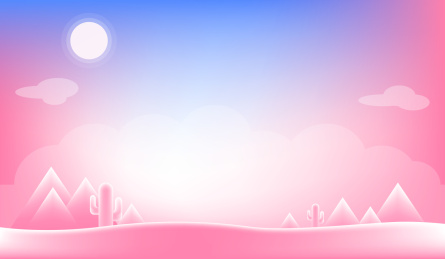 仙人掌与金字塔 粉色沙漠抽象插画