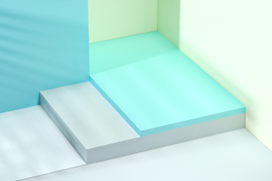 三维渲染，浅色创意室内空间