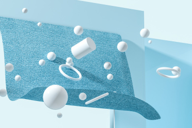 三维渲染，浅色创意室内空间