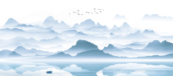意境水墨山水画
