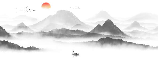 中国风意境水墨山水