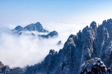 中国安徽省黄山风景区冬天雪景_站酷海洛_正版图片_视频_字体_音乐