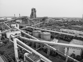 工业区工厂车间航拍景观