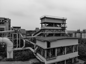 工业区工厂车间航拍景观