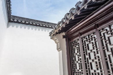 中国江苏无锡古镇老宅建筑小娄巷古街特写