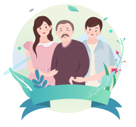 父亲节全家福插画