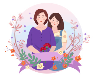 母亲节快乐温馨插画