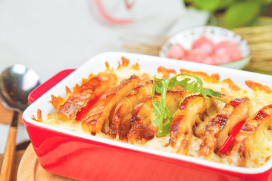 西式简餐照烧鸡排焗饭