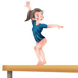 小清新风格奥运会项目平衡木