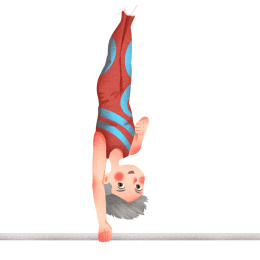 小清新风格奥运会项目单杠