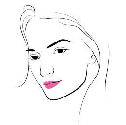 手绘的简约的线条艺术素描年轻时尚女性人物