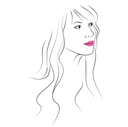 手绘的简约的线条艺术素描年轻时尚女性人物