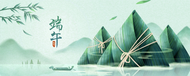 端午节巨大粽子插画横幅