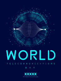 世界电信日海报模版矢量素材