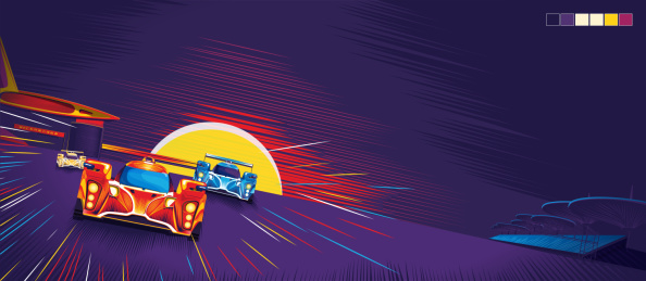 在赛道上极速飞驰的F1赛车