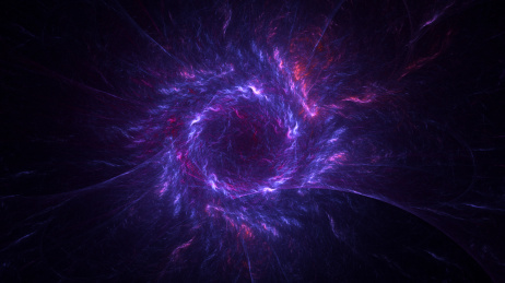 紫色的漩涡，旋转发散的分形艺术插画