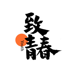 致青春 青春 年轻 汉字书法字体