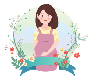 美丽的准妈妈 孕妇唯美插画