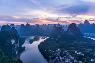 中国广西省桂林漓江山水风光