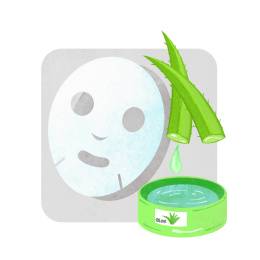 卡通手绘美容美妆面膜插画