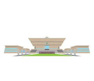 山西建筑系列地标建筑矢量插画山西博物院