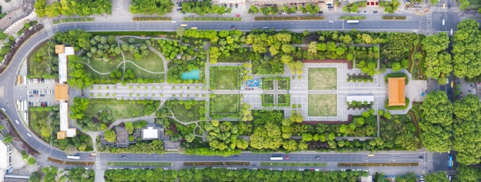 南京明故宫遗址公园全景航拍