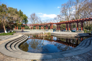 杭州西湖畔学士公园内罗马广场