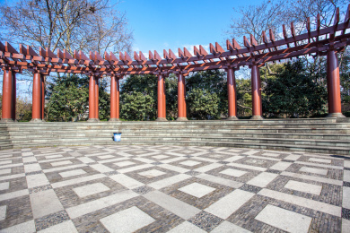 杭州西湖畔学士公园内罗马广场