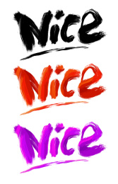 手写英文字体书法毛笔标题nice