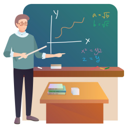 老师讲解授课 黑板教室场景