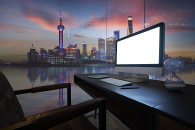 工作室与大都市背景图