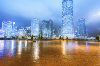 香港城市建筑夜景风光