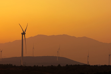 中国风力发电机群