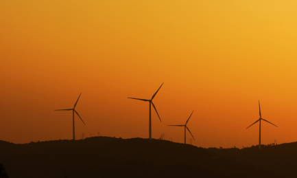 中国风力发电机群