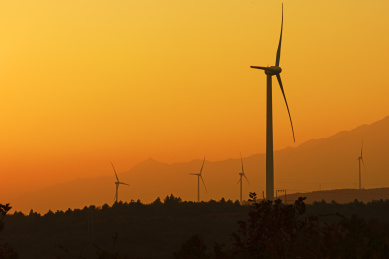 中国风力发电机群