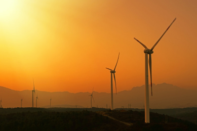 中国风力发电机群