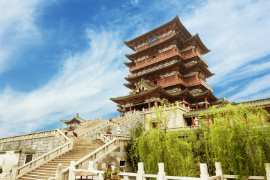 中国古建筑，江西南昌滕王阁，地标旅游