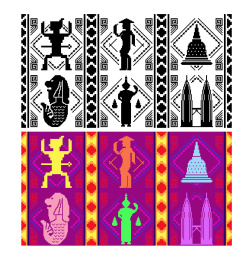 东盟元素构成的现代壮锦连续纹样