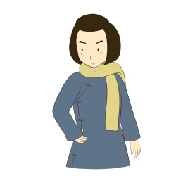 手绘卡通漫画民国近代史进步革命女青年