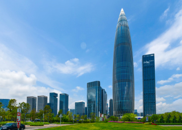 深圳人才公园的地标建筑春笋大厦