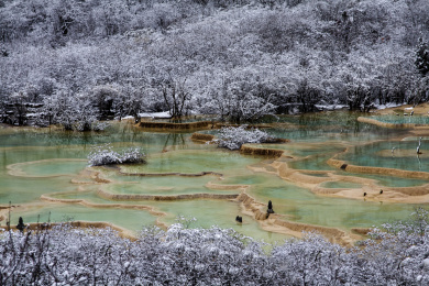 四川省阿坝州黄龙风景名胜区的雪